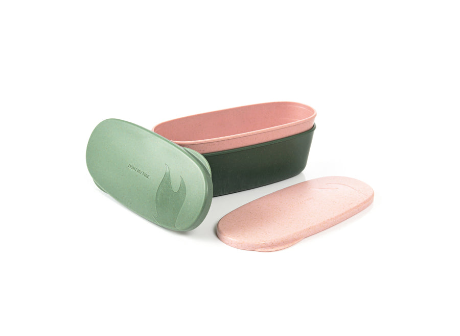 Light My Fire SnapBox Oval 2-Pack - Sandy Green/Dusty Pink