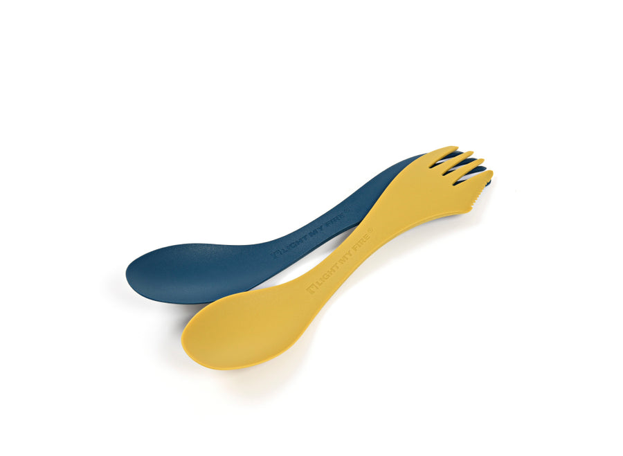 Light My Fire Spork Medium 2-Pack - Musty Yellow/Hazy Blue