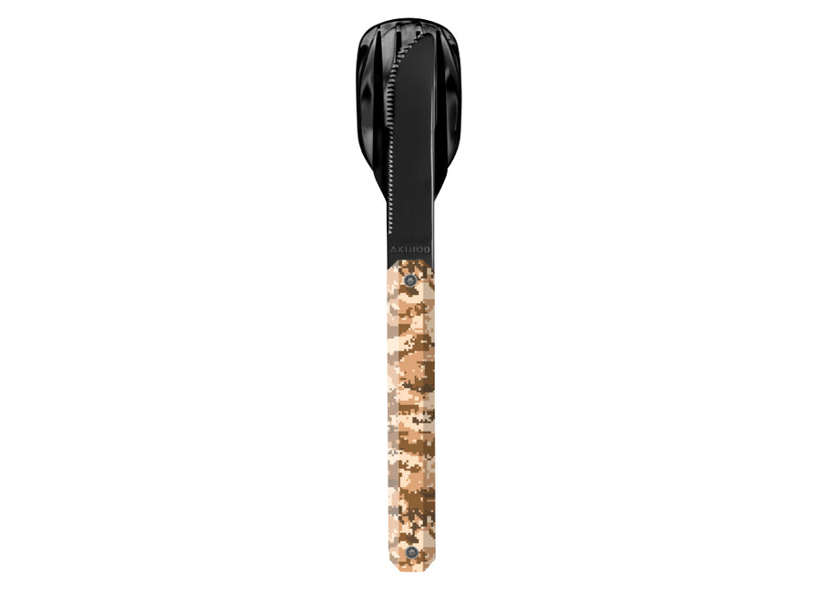 Akinod Straight Magnetic Cutlery (Black Mirror Finish) - Pixel Camo