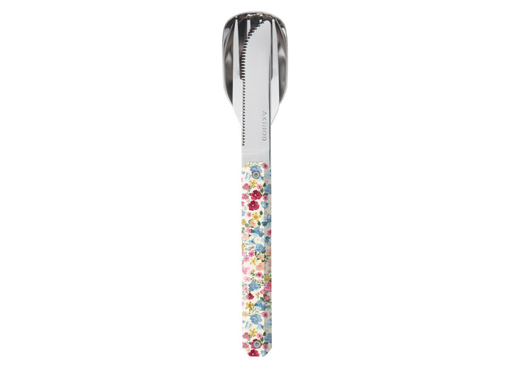 Akinod Straight Magnetic Cutlery (Mirror Finish) - Pastel Flowers