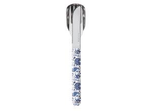 Akinod Straight Magnetic Cutlery (Mirror Finish) - Blue Flower