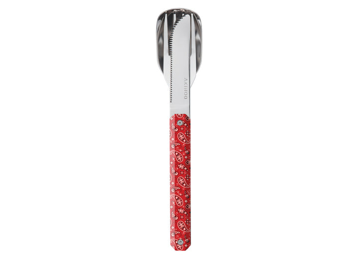 Akinod Straight Magnetic Cutlery (Mirror Finish) - Red Bandana