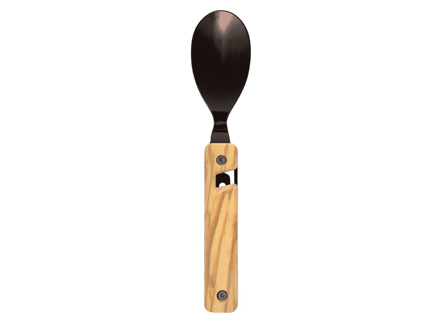 Akinod Multifunction Magnetic Cutlery (Black Mirror Finish) - Olive Wood
