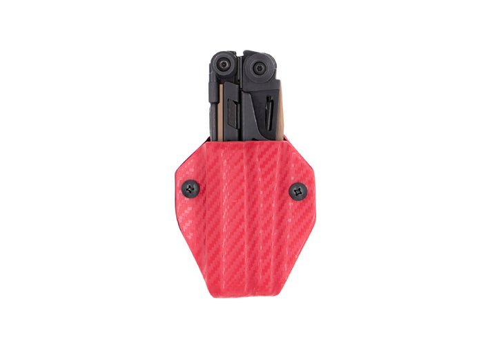 Clip & Carry Kydex Sheath: Leatherman MUT - Red Carbon Fibre