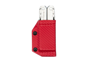 Clip & Carry Kydex Sheath: Leatherman Super Tool 300 - Red Carbon Fibre