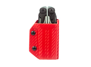 Clip & Carry Kydex Sheath: Leatherman Surge - Red Carbon Fibre