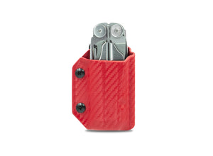 Clip & Carry Kydex Sheath: Leatherman Wave / Wave+ - Red Carbon Fibre