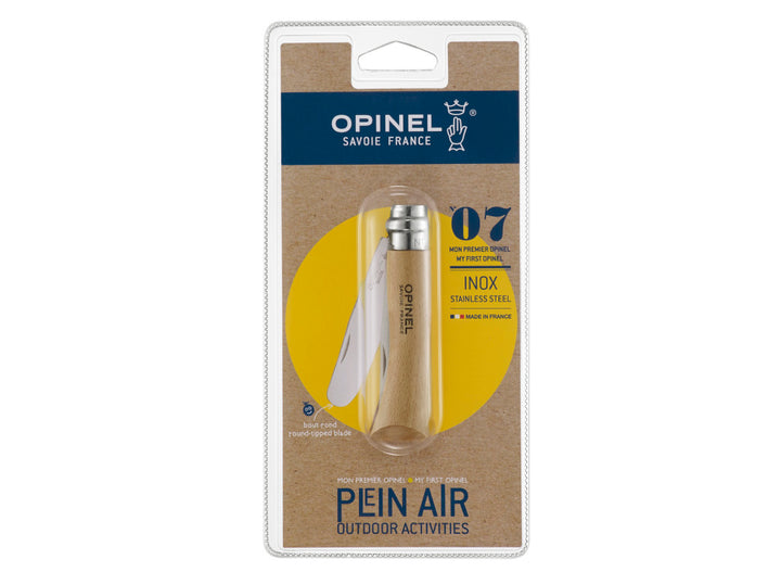 Opinel No.7 Round Ended Knife - Natural (Blister Pack)
