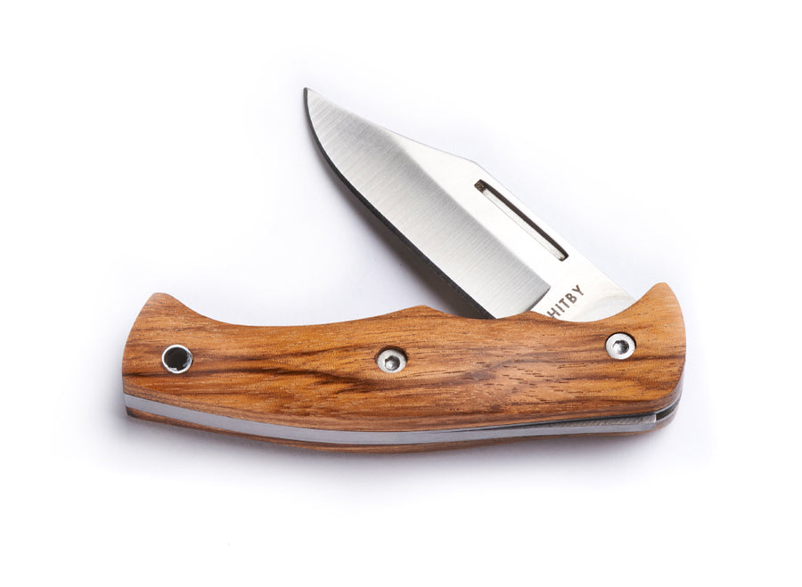 Whitby SlipJoint Knife w/ Clip Point Blade (2.5") - Zebra Wood
