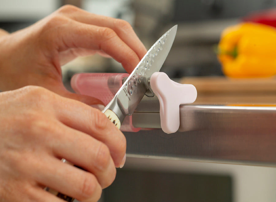 Smith's Slide-Sharp Edge Grip™ 2-Slot Knife Sharpener - Pink