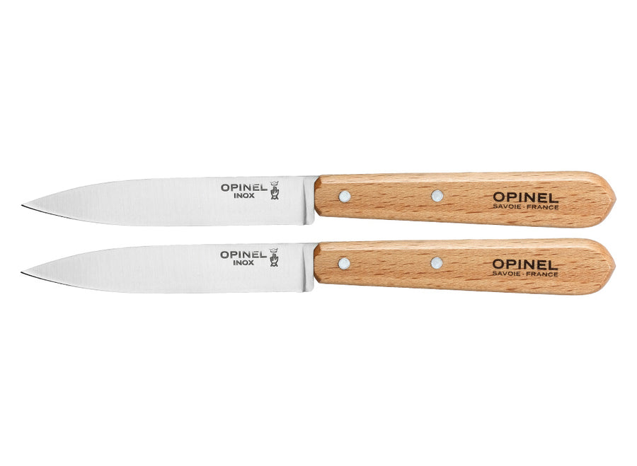 Opinel Set of 2 No.112 Paring Knives - Natural