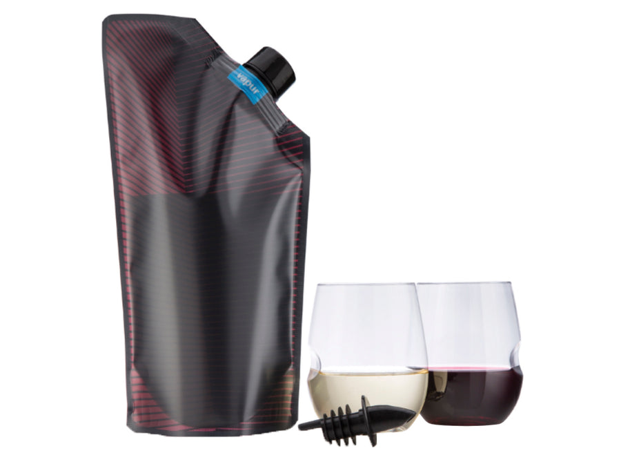 Vapur Wandervino Collection & 2 Glass Set - Maroon