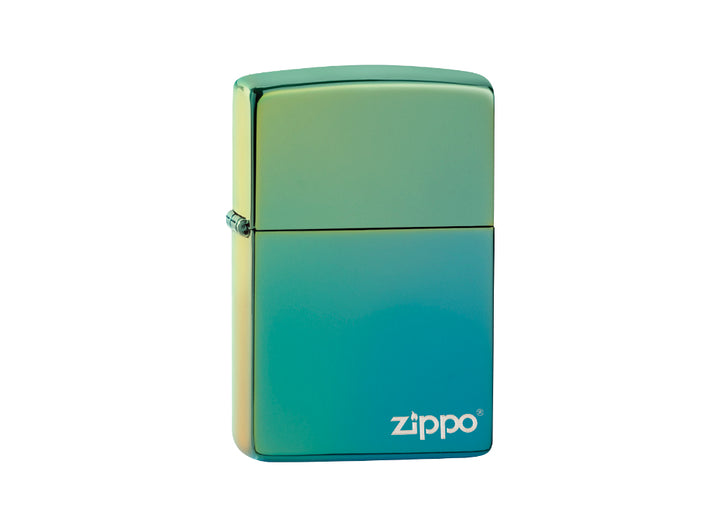 Zippo Classic High Polish Teal Lighter with Zippo Logo