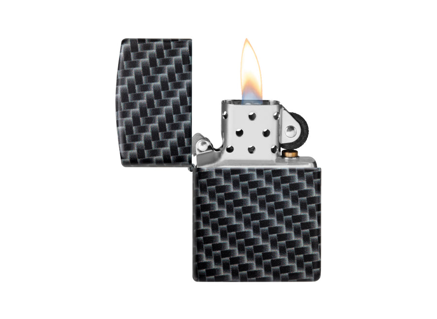 Zippo Carbon Fibre Design Lighter - Matte White