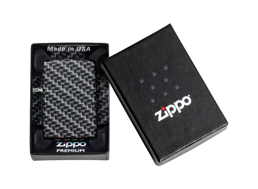 Zippo Carbon Fibre Design Lighter - Matte White